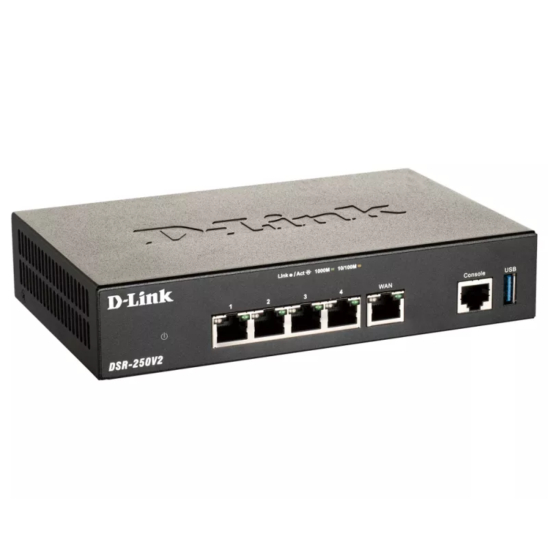 Router de secretária D-Link DSR-250V2 Wireless Gigabit Ethernet preto