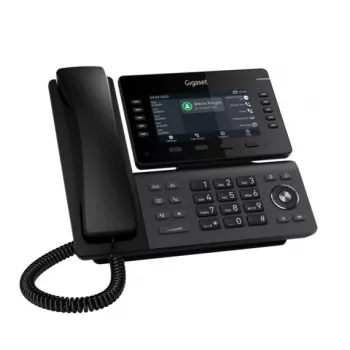 Telefone DECT VoIP de secretária Gigaset P850W IP PRO – ecrã TFT, PoE, auscultador com fios e sem fios, preto