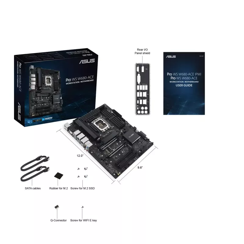 ASUS PRO WS W680-ACE placa-mãe, Intel W680, LGA 1700, ATX, DDR5 ECC até 128 GB, M.2 NVMe, RAID 0/1/5/10, 2x LAN de 2,5 Gigabit, USB-C 3.2 Gen 2x2