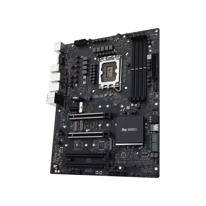 ASUS PRO WS W680-ACE placa-mãe, Intel W680, LGA 1700, ATX, DDR5 ECC até 128 GB, M.2 NVMe, RAID 0/1/5/10, 2x LAN de 2,5 Gigabit, USB-C 3.2 Gen 2x2