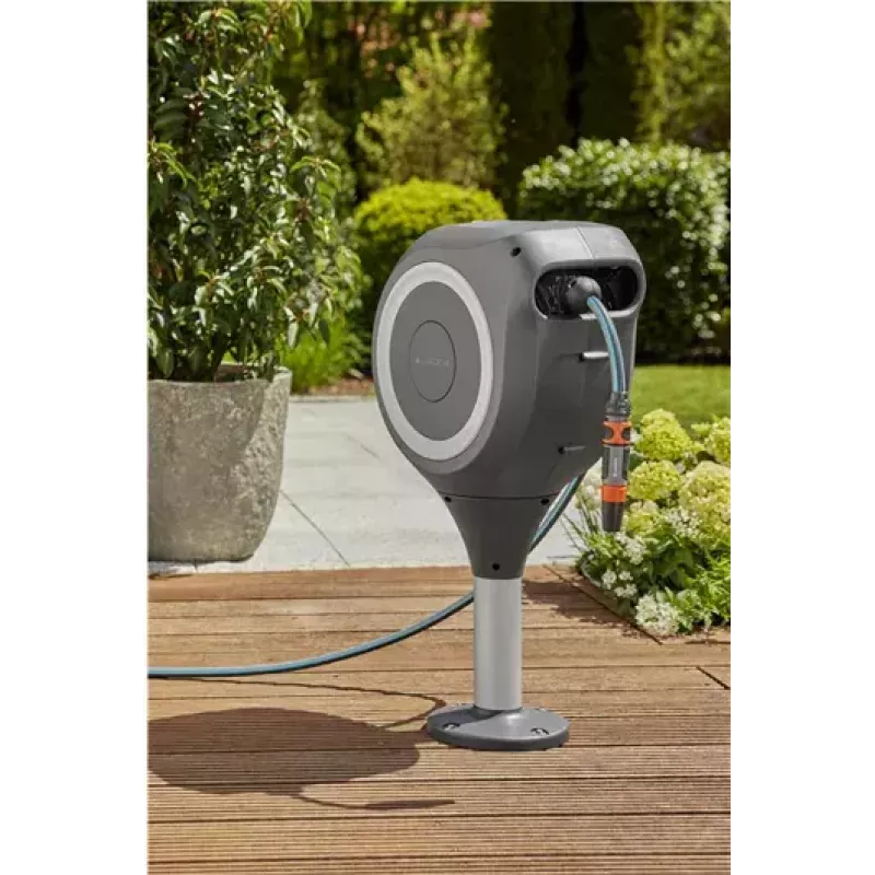 Caixa de mangueira para terraço Gardena RollUp M, 20 m, branco / cinzento