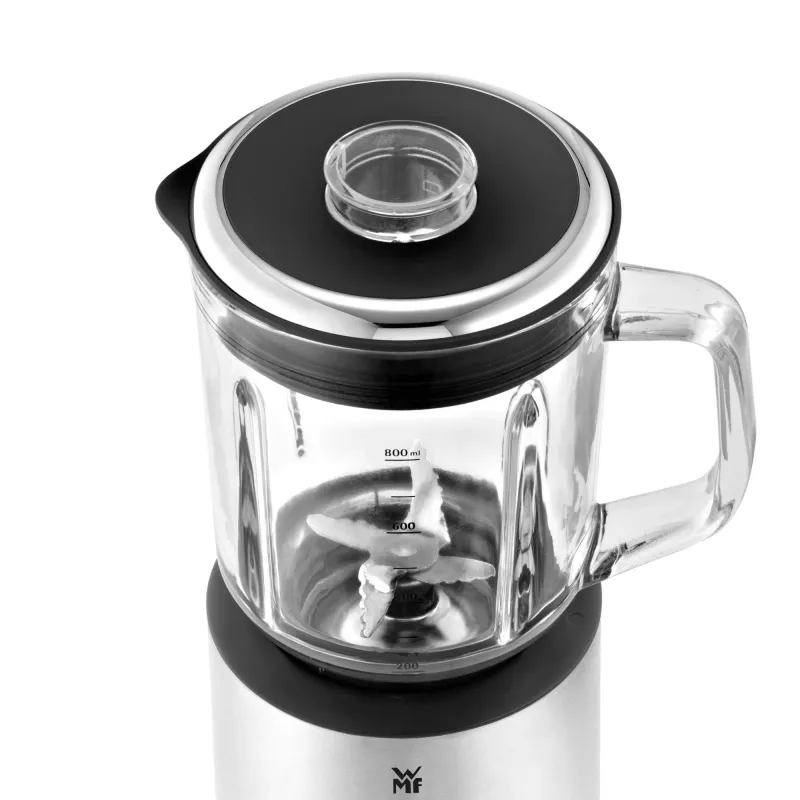 WMF KITCHENminis 0416490011 0,8 L Liquidificadora de mesa 400 W Preto, Aço inoxidável, Transparente