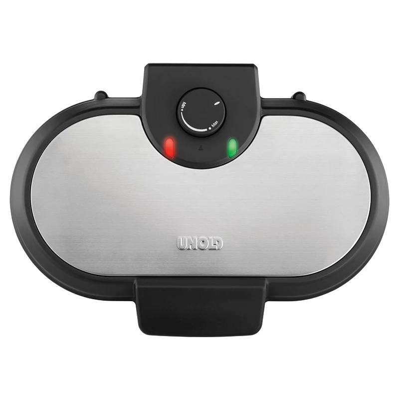 Unold 48165 máquina de panquecas American, 2 crepes, 13,5 cm, 1000 W, preta / aço inoxidável escovado