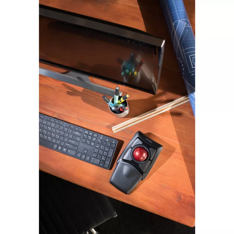 Kensington Expert Rato Trackball sem fios, ambidestro, ótico, RF sem fios + Bluetooth, 400 DPI, Preto