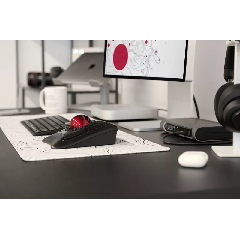 Kensington Expert Rato Trackball sem fios, ambidestro, ótico, RF sem fios + Bluetooth, 400 DPI, Preto