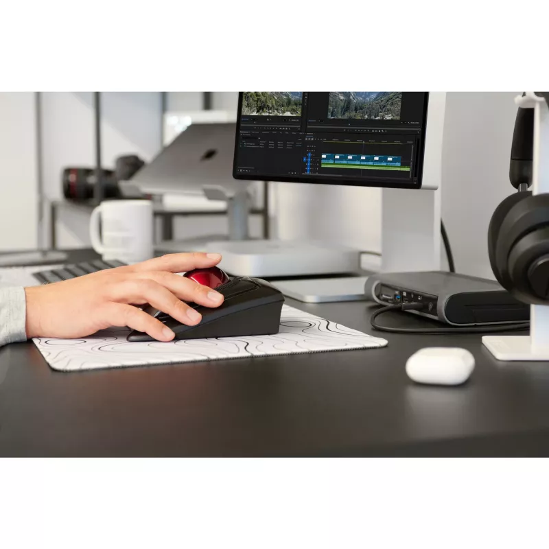 Kensington Expert Rato Trackball sem fios, ambidestro, ótico, RF sem fios + Bluetooth, 400 DPI, Preto