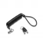 Cadeado de segurança portátil com chave Kensington NanoSaver para portátil, 2,3 m, Kensington, chave, aço carbono, preto, prateado
