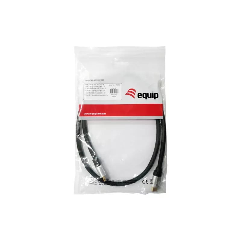 Equip 119382 cabo HDMI 2.1 Ultra High Speed com Ethernet, HDMI A macho-macho, 3,0 m, 8K/60Hz, HDR, 48 Gbit/s, contactos banhados a ouro, preto