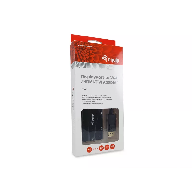 Adaptador DisplayPort para VGA HDMI DVI Equip 133441