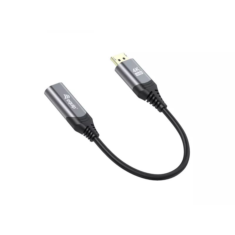 Adaptador DisplayPort 1.2 para HDMI Equip, 4K/60 Hz, 0,15 m, DisplayPort, HDMI, ficha, conector fêmea, reto