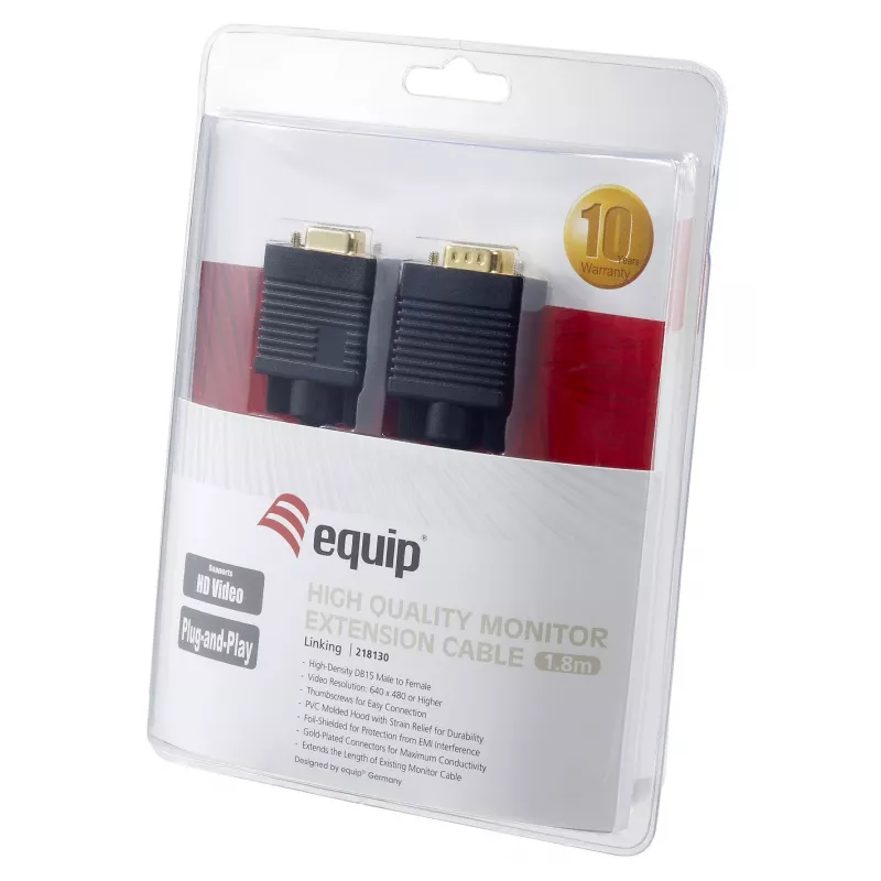 Cabo de extensão VGA HD15 Equip, 1,8 m