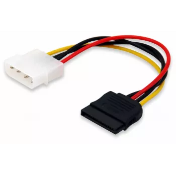 Cabo de alimentação interno SATA Equip, Molex (4 pinos), SATA 15 pinos, 0,15 m, ficha macho, reto, reto