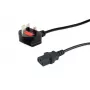 Cabo de alimentação UK Equip, C13 para BS1363, 10 m, fusível 10 A