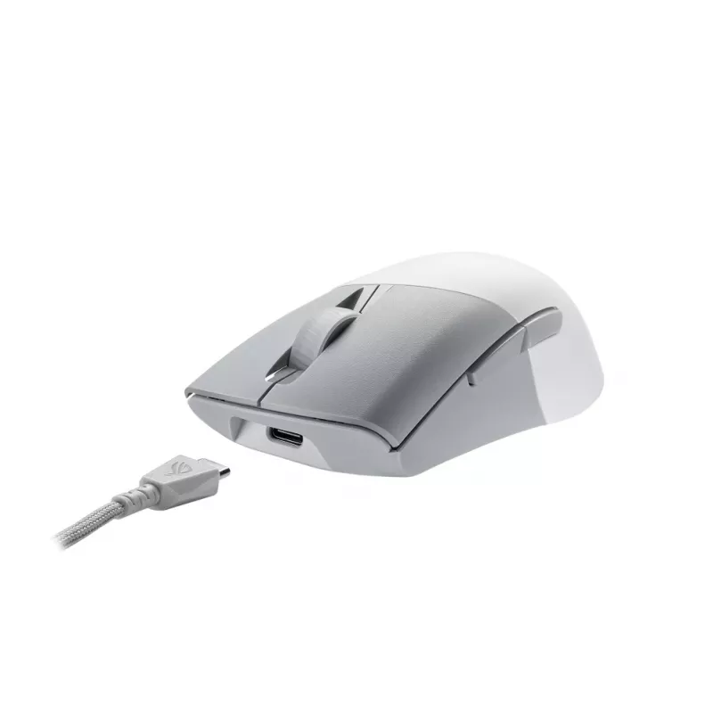 Rato gaming ASUS ROG Keris Wireless AimPoint, para destro, RF sem fios + Bluetooth + USB Type-C, ótico, 36000 DPI