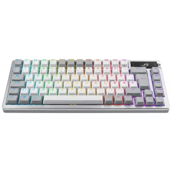 Teclado gaming ASUS ROG Azoth branco, USB + RF sem fios + Bluetooth, QWERTZ alemão