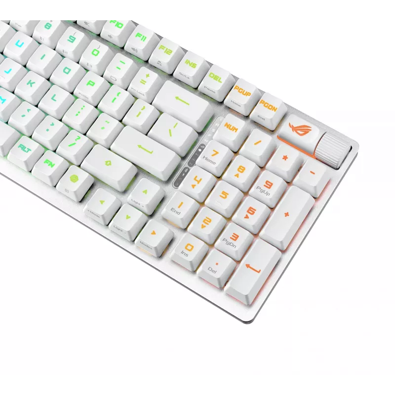Teclado gaming ASUS ROG Strix Scope II 96 RX Wireless, USB + RF sem fios + Bluetooth, branco