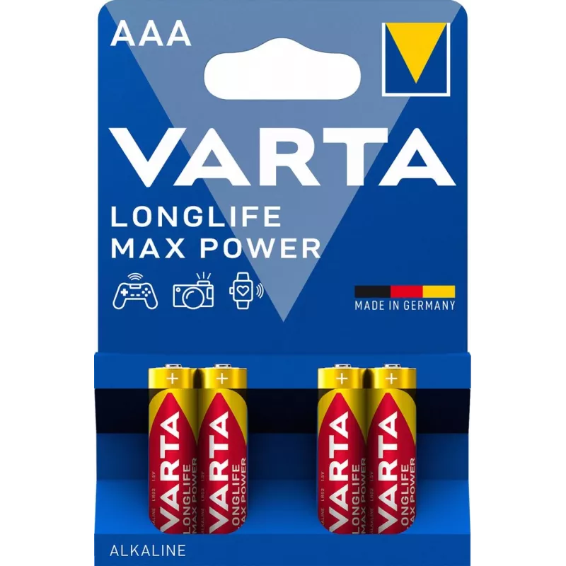 Pilha VARTA Longlife Max Power Micro AAA LR03, 1x4