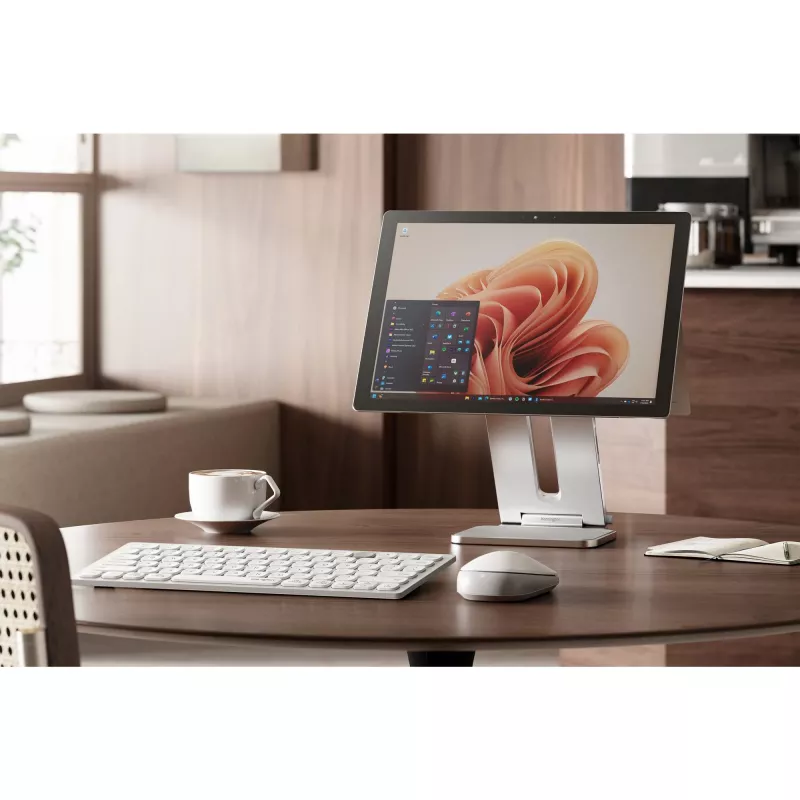 Suporte elevado Kensington para Surface, Platina, Alumínio, Borracha, Poliuretano termoplástico (TPU), Zinco, 126,4 mm, 139,3 mm, 193 mm, 612 g