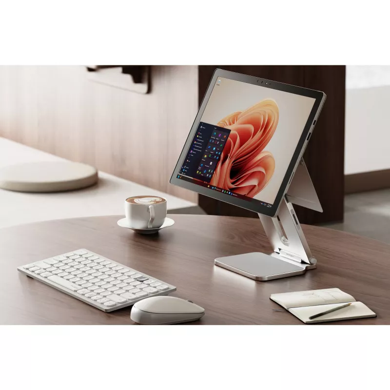 Suporte elevado Kensington para Surface, Platina, Alumínio, Borracha, Poliuretano termoplástico (TPU), Zinco, 126,4 mm, 139,3 mm, 193 mm, 612 g