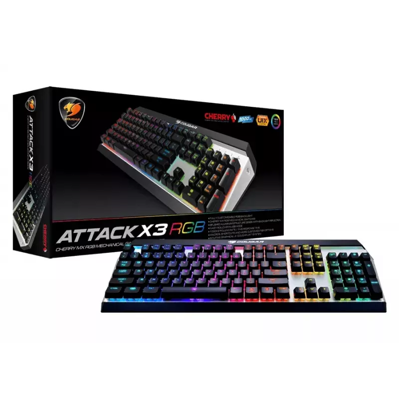 COUGAR CGR-WM1MB-ATR Teclado Gaming USB QWERTY Inglês Alumínio, Preto