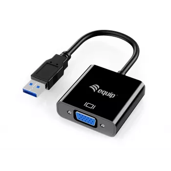 Adaptador Equip USB 3.0 para VGA, 3.2 Gen 1 (3.1 Gen 1), USB Type-A, saída VGA (D-Sub), 1920 x 1080 píxeis