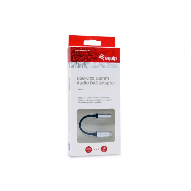 Adaptador DAC de áudio USB-C para 3,5 mm Equip