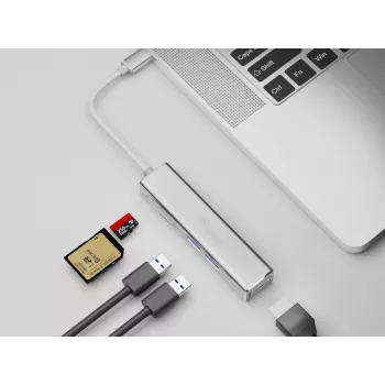 Adaptador multifunções USB-C 5 em 1 Equip