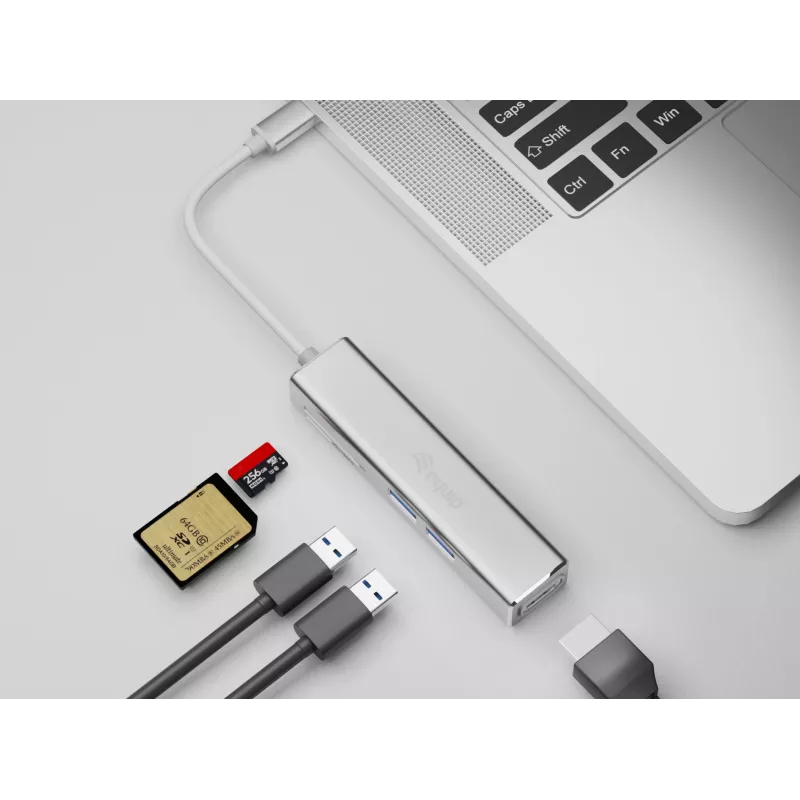 Adaptador multifunções USB-C 5 em 1 Equip