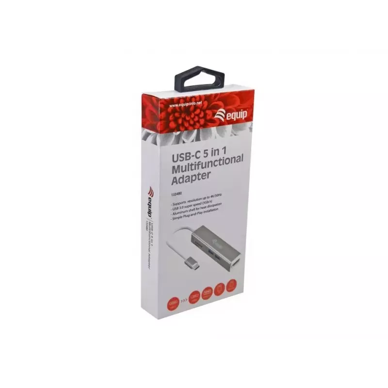 Adaptador multifunções USB-C 5 em 1 Equip