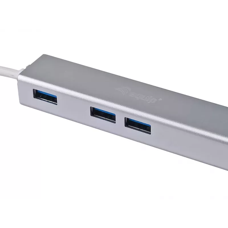 Equip 133481 hub USB-C de 3 portas USB 3.0 com adaptador Gigabit, USB 3.2 Gen 1, USB Type-A