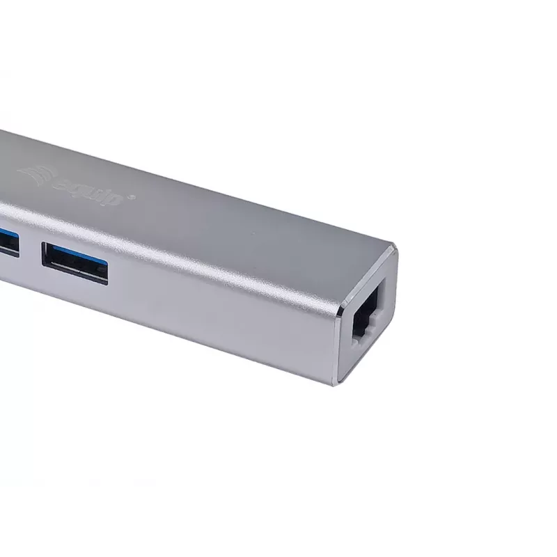 Equip 133481 hub USB-C de 3 portas USB 3.0 com adaptador Gigabit, USB 3.2 Gen 1, USB Type-A
