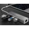 Equip 133481 hub USB-C de 3 portas USB 3.0 com adaptador Gigabit, USB 3.2 Gen 1, USB Type-A
