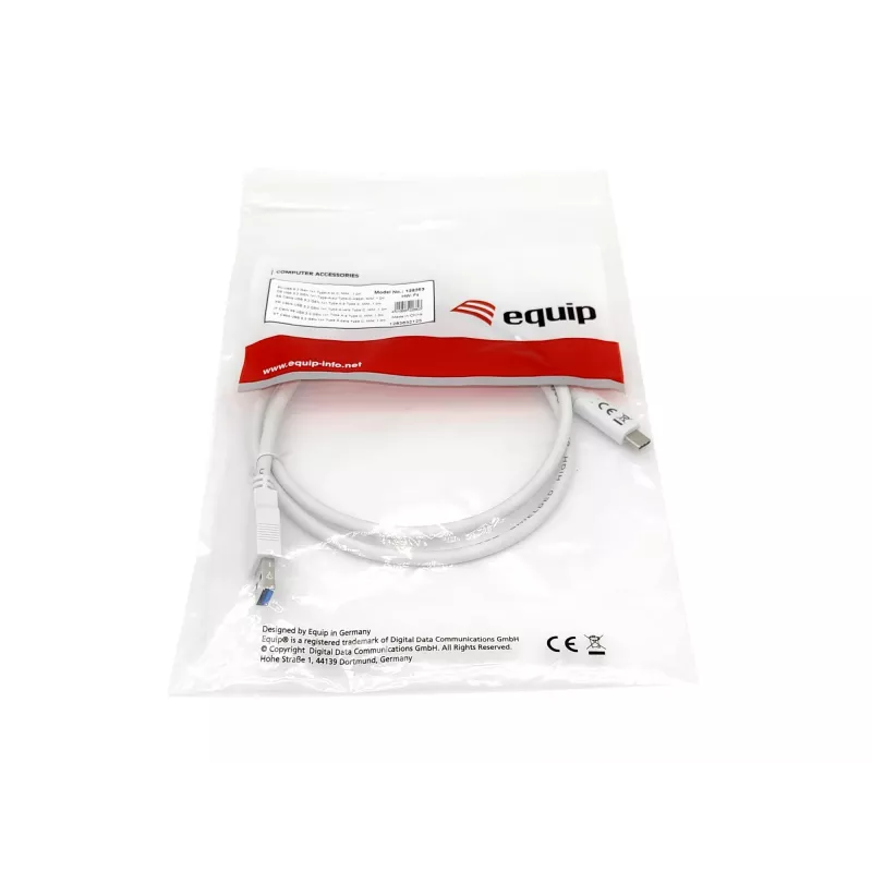 Cabo Equip USB 3.2 Gen 1 Type-C para A, M/M, 1 m, 1 m, USB A, USB C, USB 3.2 Gen 1 (3.1 Gen 1), 5 Gbit/s, branco