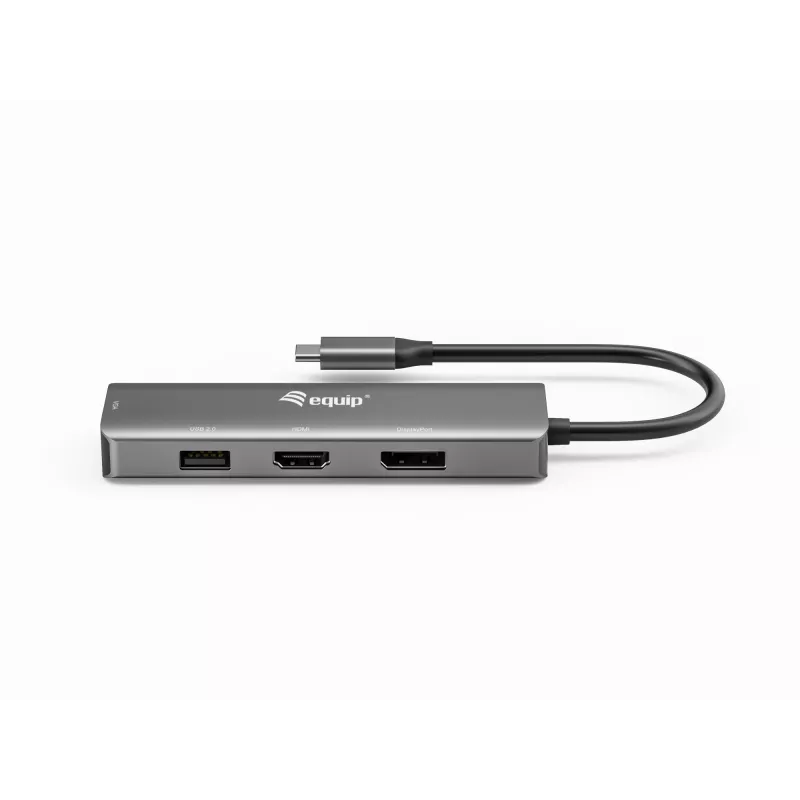 Adaptador Equip USB-C para HDMI/DisplayPort/VGA/USB, USB Type-C, saída HDMI, saída DisplayPort, saída VGA (D-Sub), 3840 x 2160 píxeis