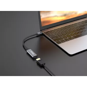 Adaptador Equip USB-C para HDMI 2.0, 4K/60 Hz, 0,15 m, USB Type-C, HDMI, ficha, conector fêmea, reto
