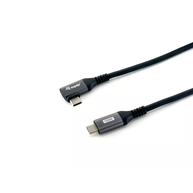 Cabo Equip USB 2.0 C para C angular 90°, M/M, 1,0 m, 100 W com chipset Emark