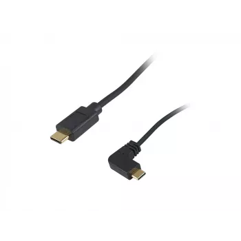 Cabo espiral Equip USB 2.0 C para C angular 90° M/M 1 m preto