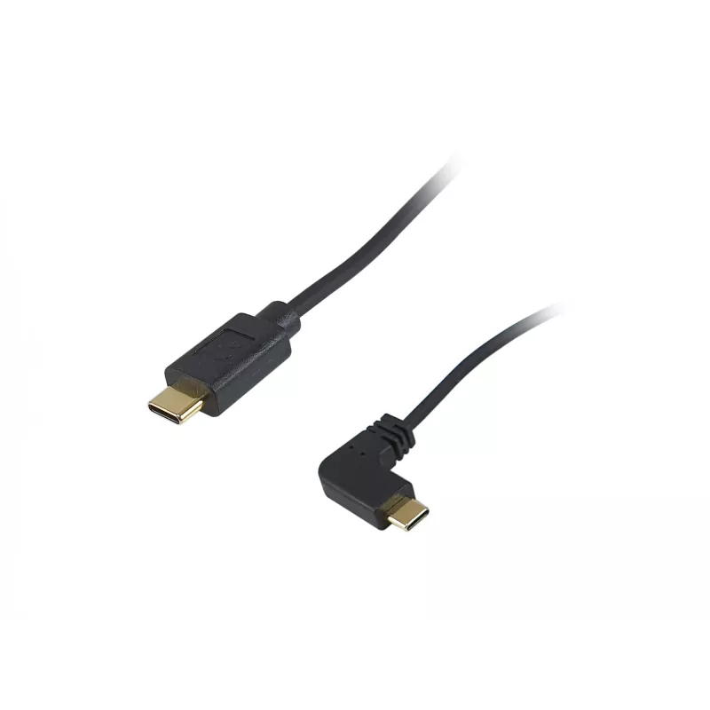 Cabo espiral Equip USB 2.0 C para C angular 90° M/M 1 m preto