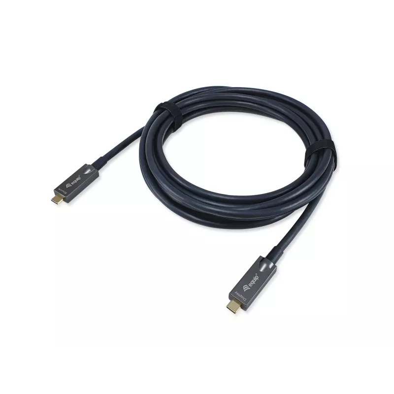 Cabo ótico ativo Equip USB-C para C, 10 m, 4K/60 Hz, vídeo+dados+PD