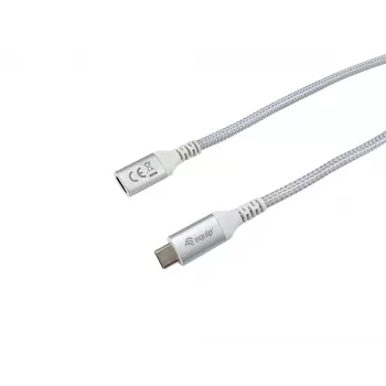 Cabo de extensão Equip USB 3.2 Gen 2 C para C, 0,5 m, M/F, 4K/60 Hz, 10 Gbit/s, branco