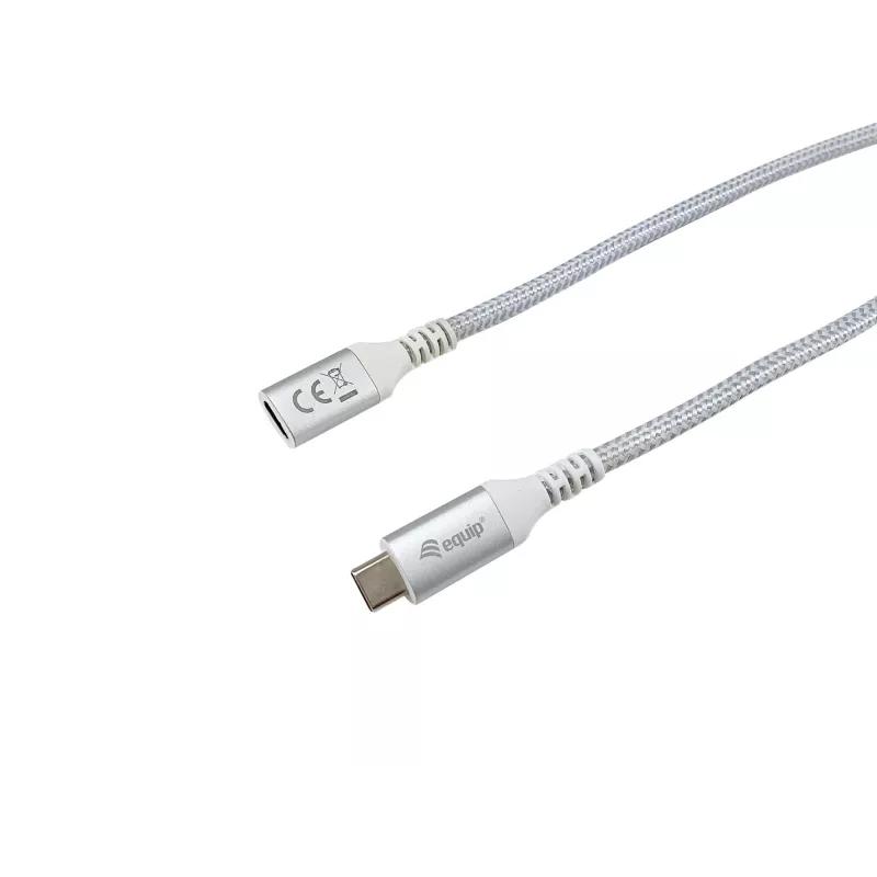 Cabo de extensão Equip USB 3.2 Gen 2 C para C, 0,5 m, M/F, 4K/60 Hz, 10 Gbit/s, branco