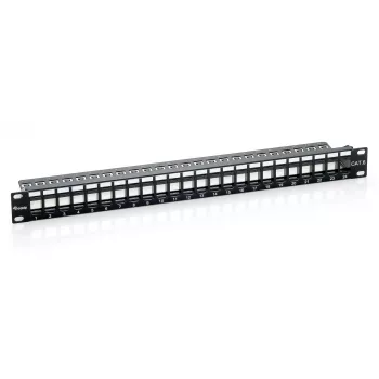 Patch panel Equip 24 portas Keystone Cat.6 não blindado, preto