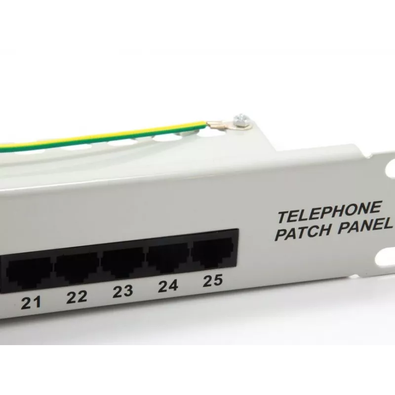 Patch panel Equip 25 portas Cat.3 RJ45 ISDN, cinzento-claro