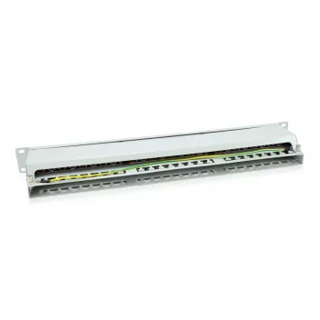 Patch panel Equip 48 portas Cat.6 blindado, cinzento-claro