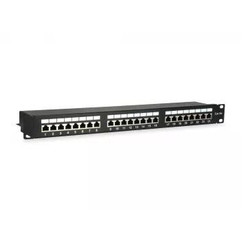 Equip Patch Panel 24 portas Cat.5e blindado, preto