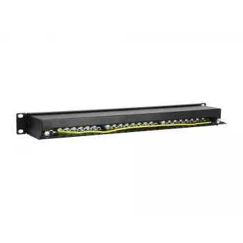 Equip Patch Panel 24 portas Cat.5e blindado, preto