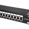 Equip Patch Panel 24 portas Cat.5e blindado, preto