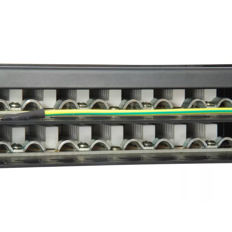 Equip Patch Panel 48 portas Cat.6 blindado, preto