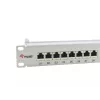 Equip Patch Panel 24 portas Cat.6A blindado, cinzento-claro, 10/100/1000Base-T(X), Gigabit Ethernet, 1000 Mbit/s, RJ-45, Cat6a, montagem em rack