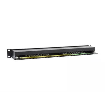 Equip Patch Panel 16 portas Cat.6 blindado, preto, 10/100/1000Base-T(X), Gigabit Ethernet, 1000 Mbit/s, RJ-45, Cat6, montagem em rack